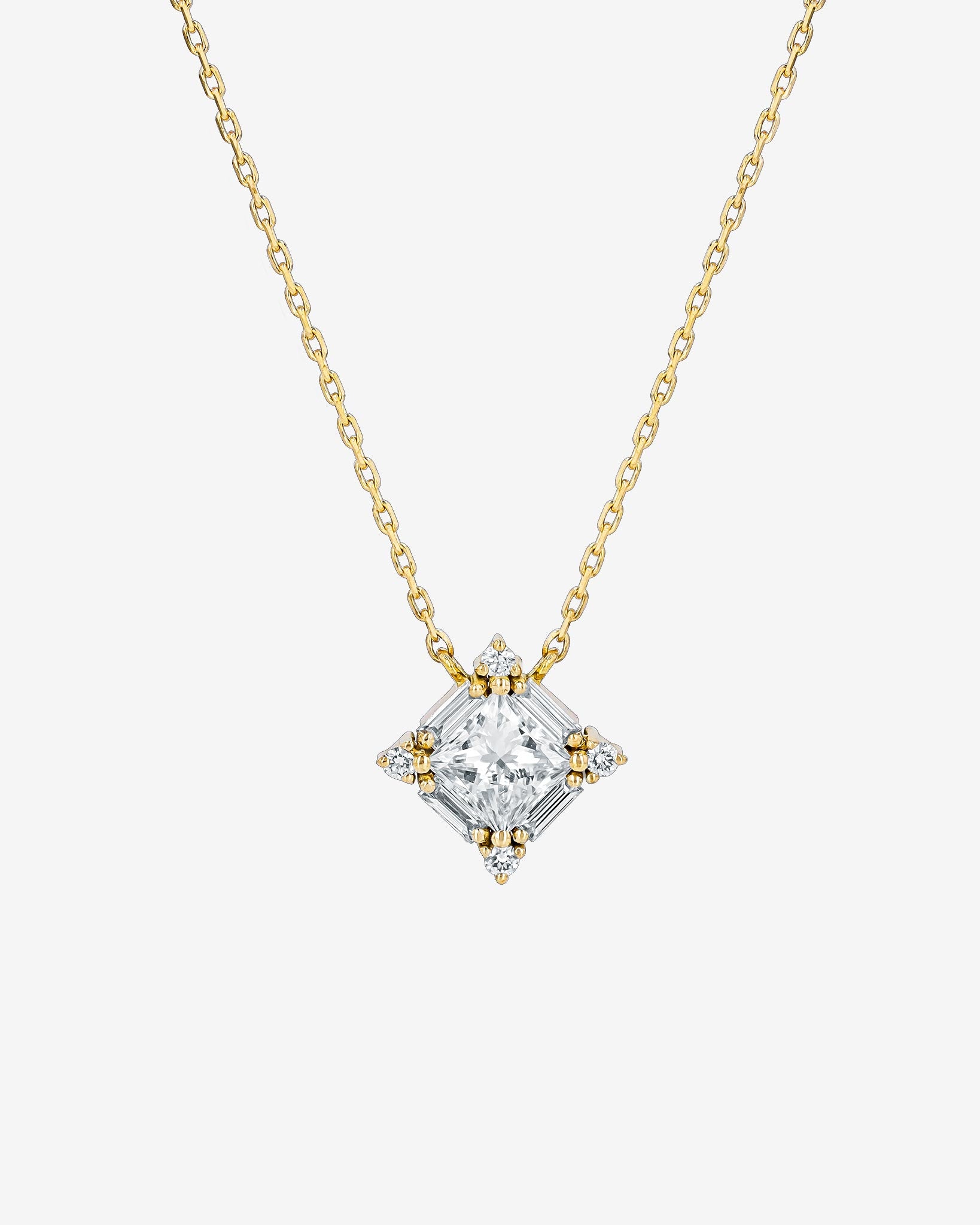 1.01 Carat Fancy Color Princess-Cut Diamond Pendant Necklace